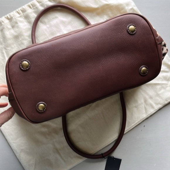 NWT J.Crew Collection Leather and calf hair tote. - Picture 9 of 14